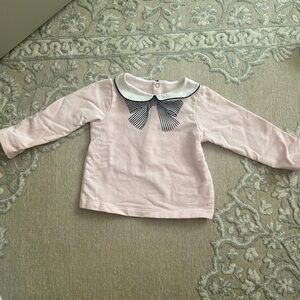 Jacadi Peter Pan long sleeve shirt with printed bow